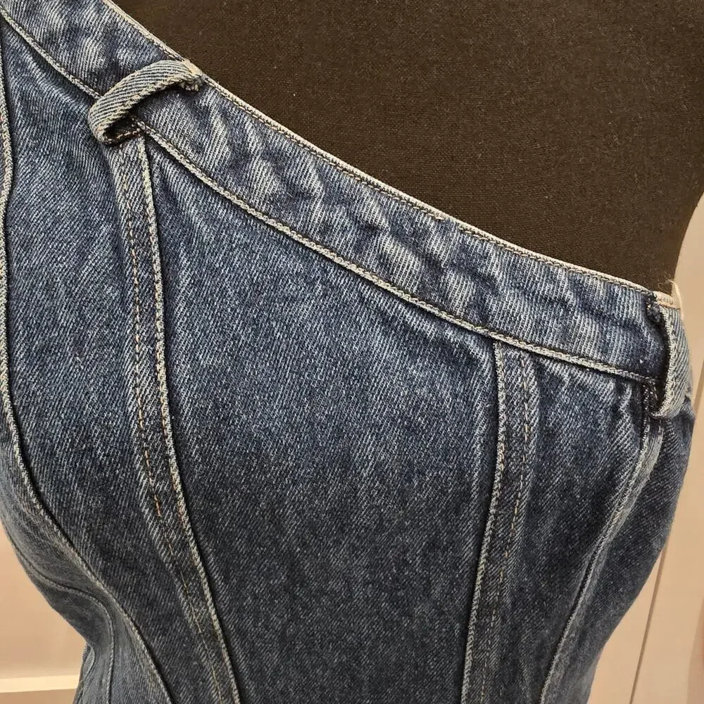 Anthropologie  Forever That Girl Camila One Shoulder Denim Dress - Picture 5 of 10